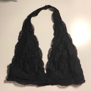 Urban black lace halter bralette!